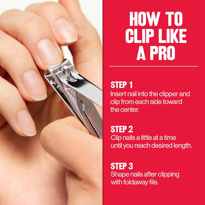 Nail Clipper with File, Manicure Care Tool with a Curved Blade for an Accurate Trimming and Grooming, Easy to Use (Pack of 1)