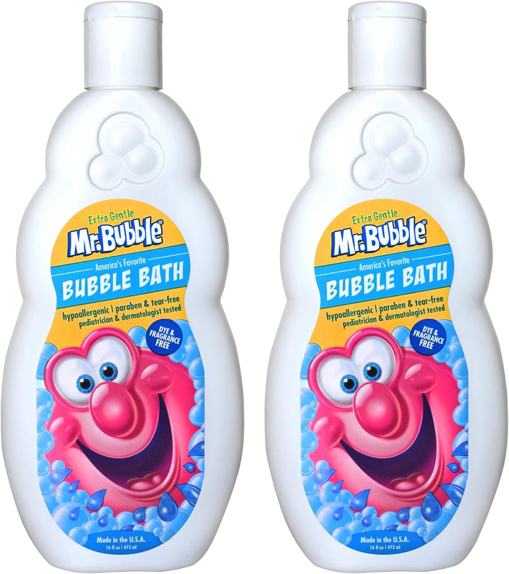Extra Gentle Bubble Bath - Hypoallergenic, Tear Free Bubble Bath Solution Perfect for Sensitive Skin (Pack of 2 Bottles, 16 Fl Oz Each)