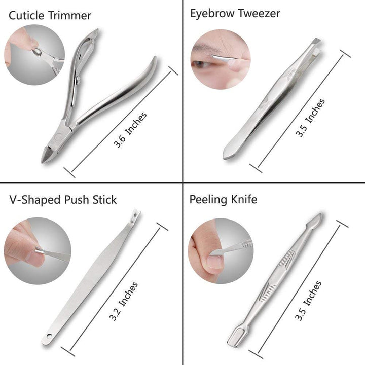 Professional Nail Care Kit Manicure Grooming Set with Travel Case(Rose Gold)