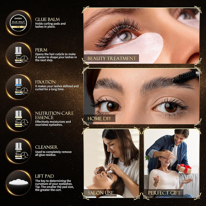 Lash Lift Kit - Eyebrow Lamination Kit, Eyelash Perm Kit, Professional Eyelash Curling Lash Extension & Eyebrow Lift 2 in 1 Kit, Eyelash Lift Kit Easy to Use at Home Diy & Salon, Lasts for 6-8 Weeks