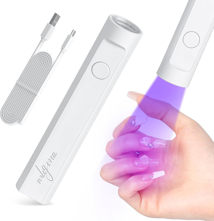 UV Nail Light Handheld UV Light for Nails 3W Portable Led Lamp with 2 Timer Settings 20/60S for Gel Polish Home DIY Salon Women(Pink)