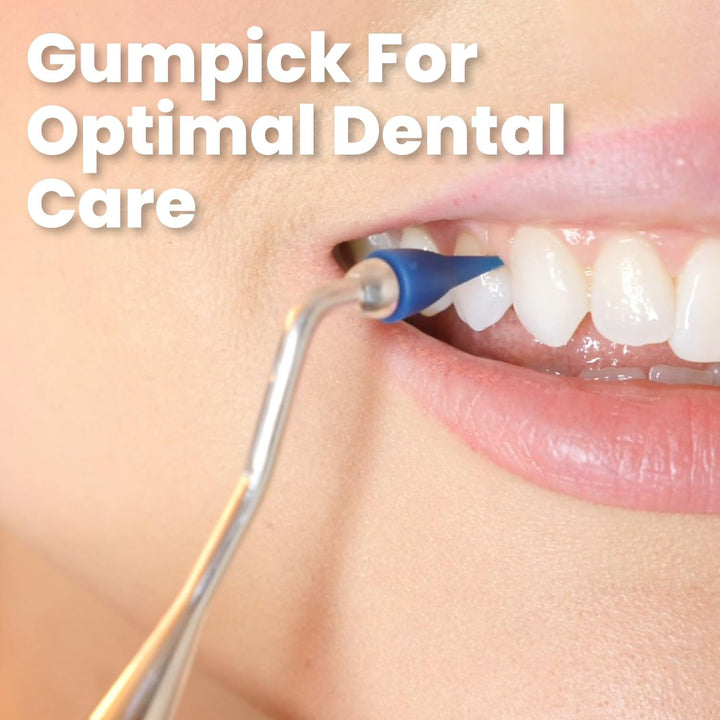 Gum Stimulator with Rubber Tip Refills - Premium Aluminum Handle - Effectively Remove Plaque & Prevent Gingivitis (12 Normal Tips Included) - 2 Pack (Blue and Orange)