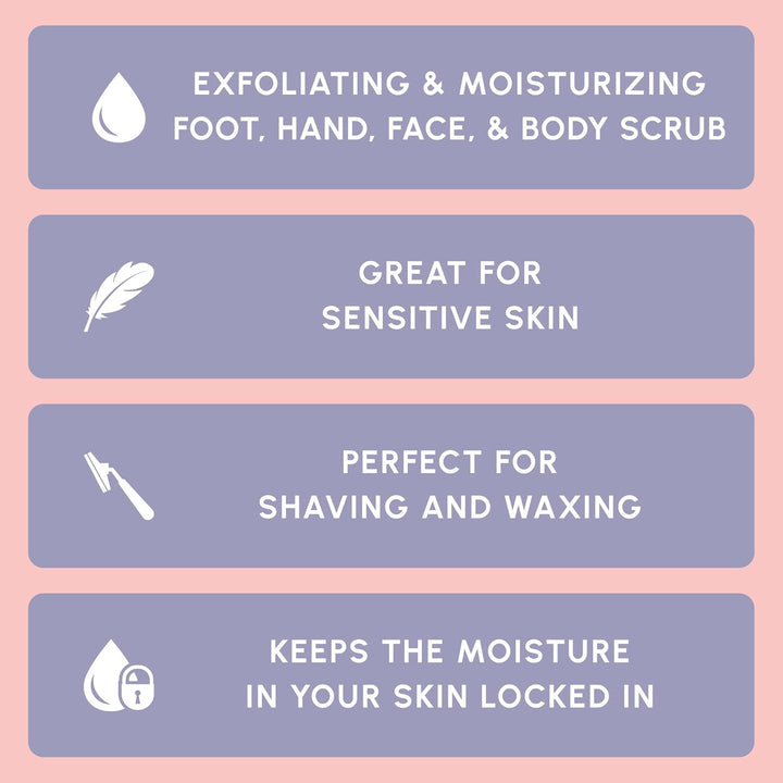 Brown Sugar Body Scrub - Moisturizing and Exfoliating Body, Face, Hand, Foot Scrub - Fights Acne, Fine Lines & Wrinkles, Great Gifts for Women & Men - 10 Oz