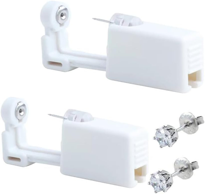 Ear Piercing Kit, 2 Pcs Disposable Ear Piercing Gun with Preloaded Ear Stud, at Home Self Ear Piercing Gun Kit