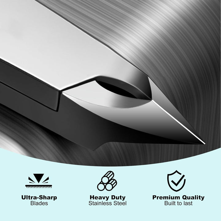 5-Pack Cuticle Trimmer Set with Pusher, Cutter, Scraper, Nipper, Clipper, Professional Stainless Steel Cuticle Remover Tools Kit for Fingernails & Toenails - with Case