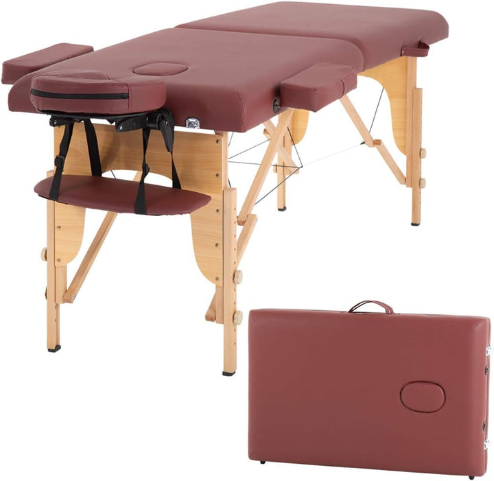 Massage Bed Portable Massage Table 24 Inch Wide Lash Bed Height Adjustable 2 Folding Spa Table with Non-Woven Bag for Spa Footmassage Facial Carespa Tattoo
