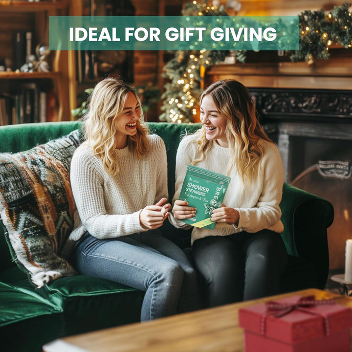 Shower Steamers Aromatherapy - 14 Pack Eucalyptus & Mint Shower Bombs and 5Ml Natural Eucalyptus Essential Oils, Nasal Relief, Self Care Stress Relief Gifts for Mom Wife, Christmas Gifts for Women Men