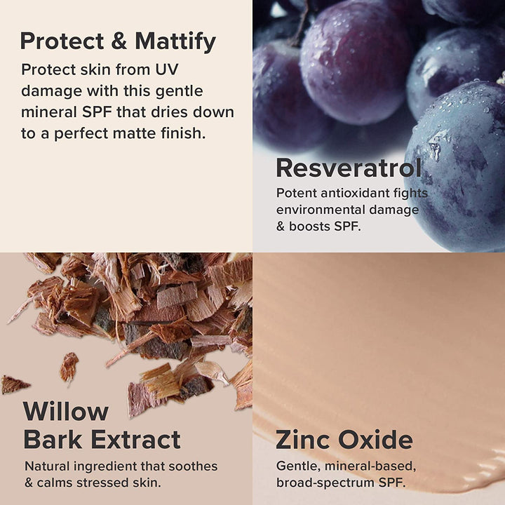 RESIST Super-Light Daily Wrinkle Defense Mineral Sunscreen, SPF 30 Face Sunscreen for Oily Skin, Matte Tinted Face Moisturizer, UVA/UVB Protection, Fragrance-Free