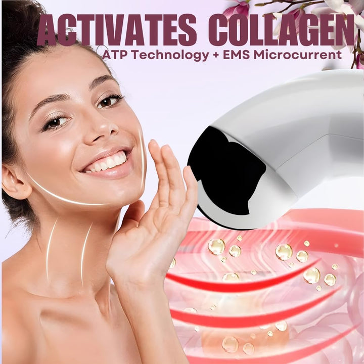 Microcurrent Facial Sculpting Device, Dual Sphere Face & Neck Tightening Tool, Portable Skin Firming & Contouring Device, Available in Pink, White, Black (Pink)