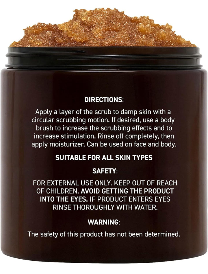 Brown Sugar Body Scrub - Moisturizing and Exfoliating Body, Face, Hand, Foot Scrub - Fights Acne, Fine Lines & Wrinkles, Great Gifts for Women & Men - 10 Oz