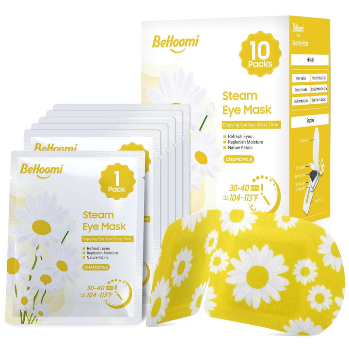 Steam Eye Mask, 10 Packs Heated Eye Mask, Self Heating Disposable SPA Warm Compress for Eyes Sleep Mask, Soothing Moist Heat Eye Masks, Travel Essentials & Relaxation Gifts (Lavender Scent)