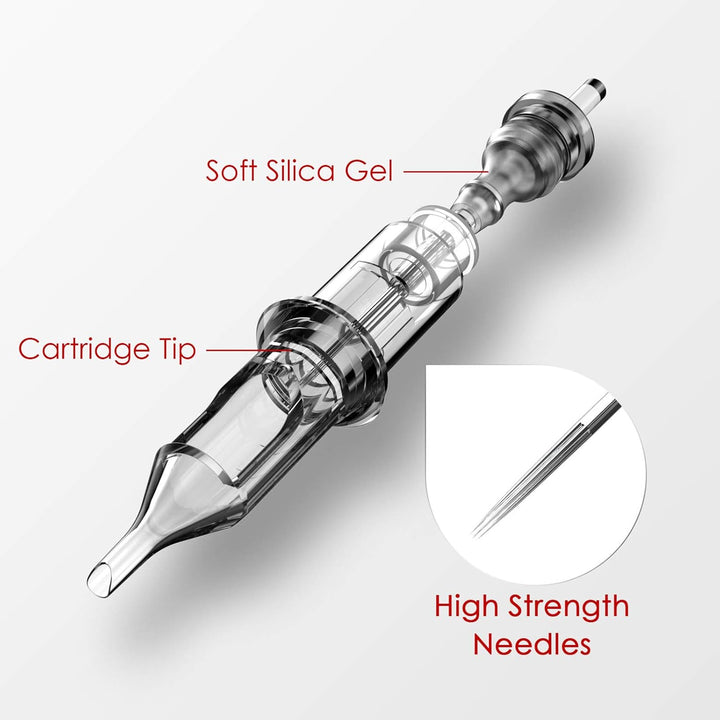 Cartridge Needles 50Pcs Assorted Tattoo Needle Cartridges round Liner Mixed 3RL 5RL 7RL 9RL 11RL (50Pcs #12 Standard RL)