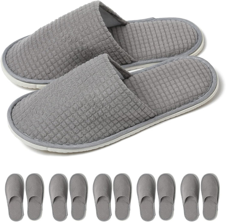 SPA Guest Slippers, 6/12 Pairs Reusable Washable Unisex Spa Slippers for Hotel Bedroom Wedding Party Travel