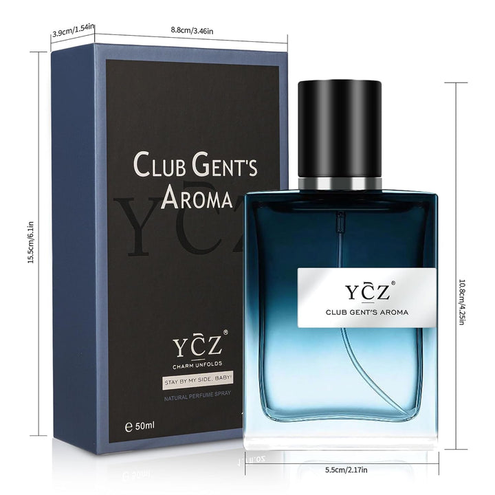 CLUB GENT'S AROMA, 1.7Oz(50Ml), Man Perfume, Nightclub Essential Fragrance, Long Lasting Cologne for Men with Aromatic Woody Notes of Aldehyde, Ginger, Mint, and Lemon