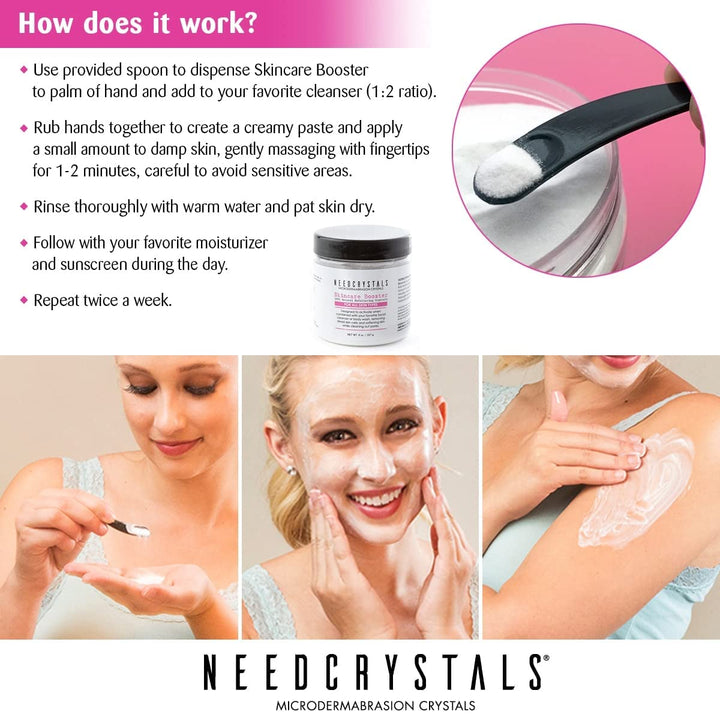 Microdermabrasion Crystals DIY Facial Scrub. Natural Face Exfoliator for Dull or Dry Skin Improves Scars, Blackheads, Pore Size, Wrinkles, Blemishes & Skin Texture 4 Oz. / 113 Gr.