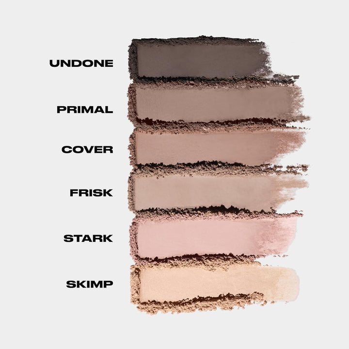 Naked 2 Basics Mini Eyeshadow Palette - 6 Matte Nude Shadows, Multi-Use Powder for Eye, Contour, or Brows, Ultra-Blendable Cool-Tone Neutrals, Long-Lasting Wear, Travel Makeup with Mirror