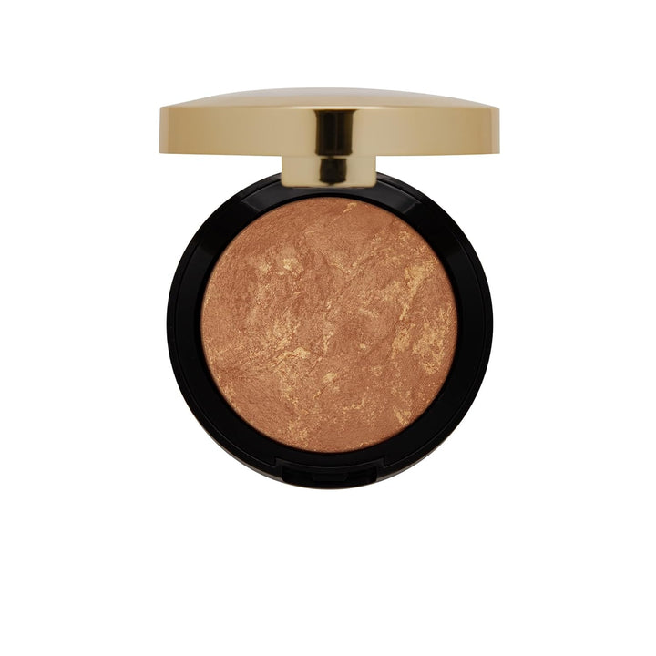 Bronzer Powder - Baked Bronzer Made in Italy, Bronzing Shimmer Highlighter Makeup for Contour -Dolce