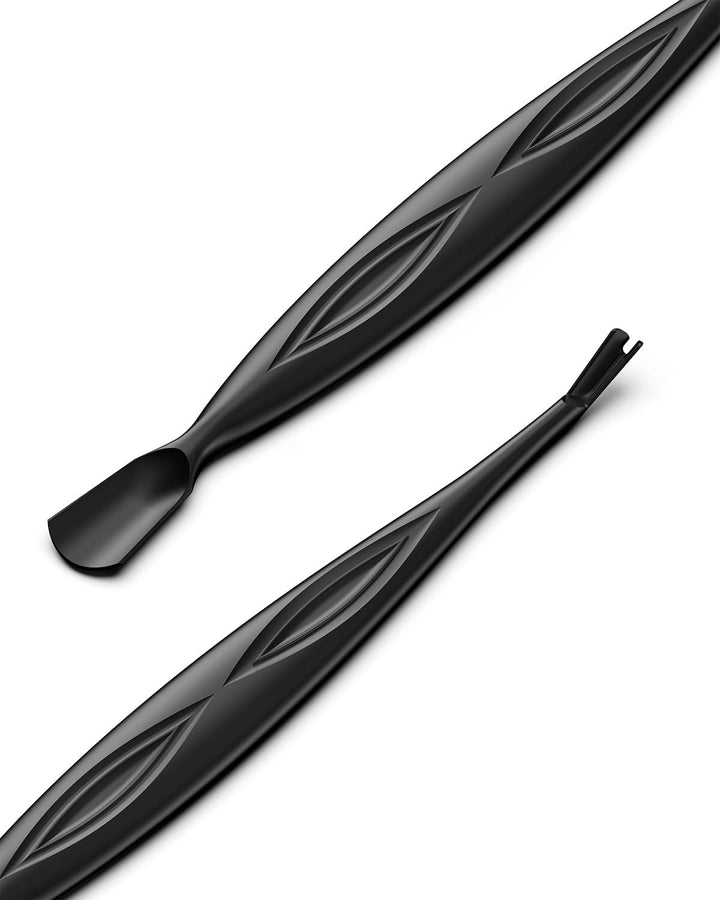 Cuticle Pusher with Trimmer - Elegant Precision Cuticles Fork, Dual-Ended Stainless Steel Manicures and Pedicures Tool for Exquisite Nail Care - Silver