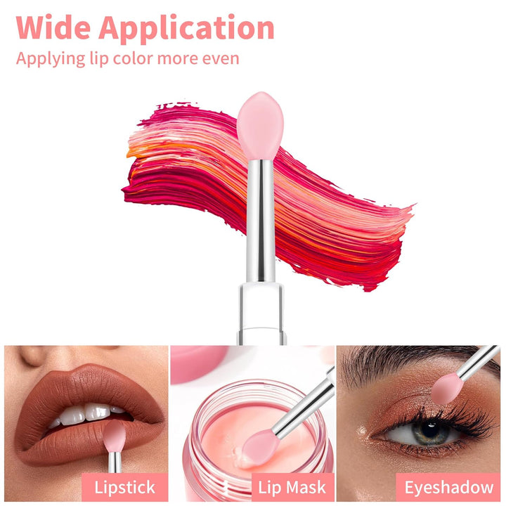 Reusable Lip Mask Applicators - 6 Pcs Silicone Lip Gloss & Lipstick Brush Set