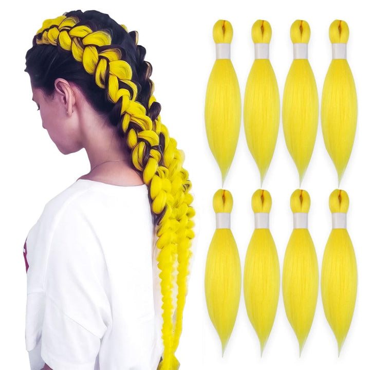 Purple Braiding Hair 20 Inch Pre Stretched Hair Long Straight Crochet Braids Yaki Texture Synthetic Fiber 4 Packs (Dark Purple)