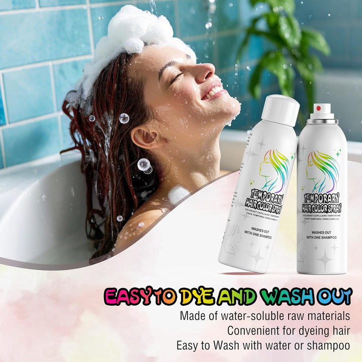 Purple Temporary Hair Color Spray - Gentle Formula, Washable & Non-Sticky | Instant Hair Dye Alternative for Adults | Halloween, Costume, Party Makeup, 150Ml