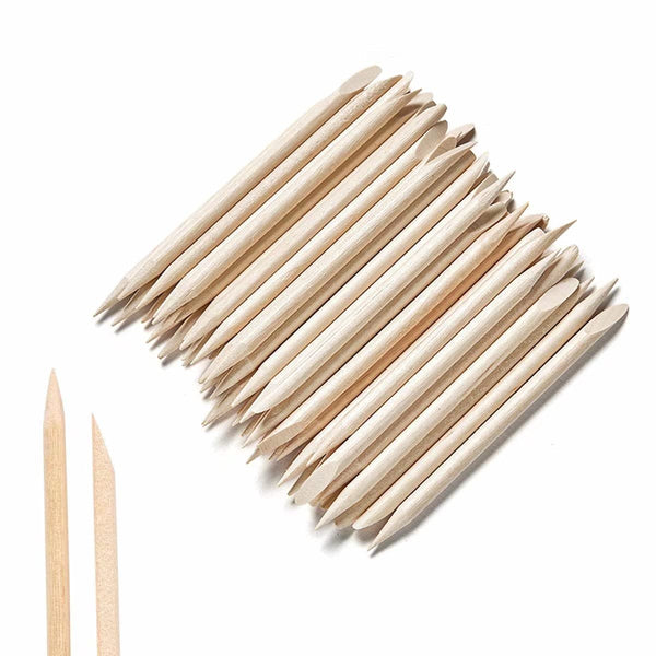 Nail Art Orange Wood Sticks, 50PCS Multi Functional Cuticle Pusher Remover Manicure Pedicure Tool,4.5 Inch