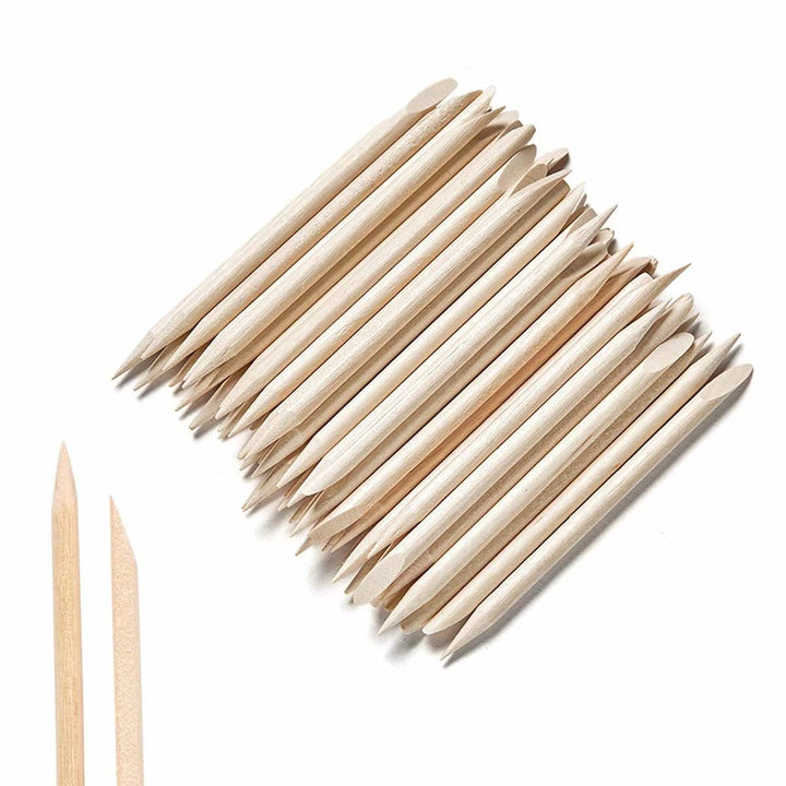 Nail Art Orange Wood Sticks, 50PCS Multi Functional Cuticle Pusher Remover Manicure Pedicure Tool,4.5 Inch