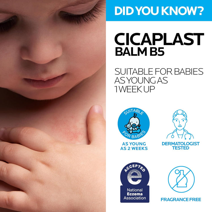 Cicaplast Balm B5, Healing Ointment and Soothing Therapeutic Multi Purpose Cream for Dry & Irritated Skin, Body and Hand Balm, Baby Safe, Fragrance Free