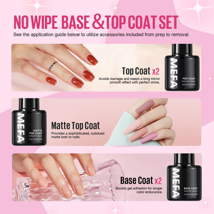 42 Colors Gel Nail Polish Kit with U V Light, 59 Pcs All Seasons Collection Colorful Gel Polish Essential Set with 5 Psc Matte/Glossy Base Top Coat, Salon Gifts for Women