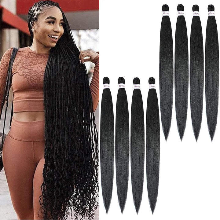 Purple Braiding Hair Pre Stretched Long Braid 30 Inch 2 Packs Professional Braiding Hair Extensions Synthetic Crochet Twist Braids (30 Inch, Purple)