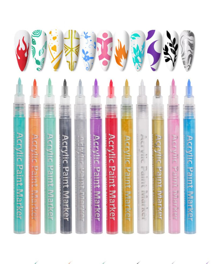 Nail Polish Pens Quick Dry, 1 PCS Nail Art Pen, Nail Art Markers, Acrylic Paint Pens, Nail Pencil, DIY Drawing Painting Liner Pen, Nail Design for Nails DIY French Manicure (White)