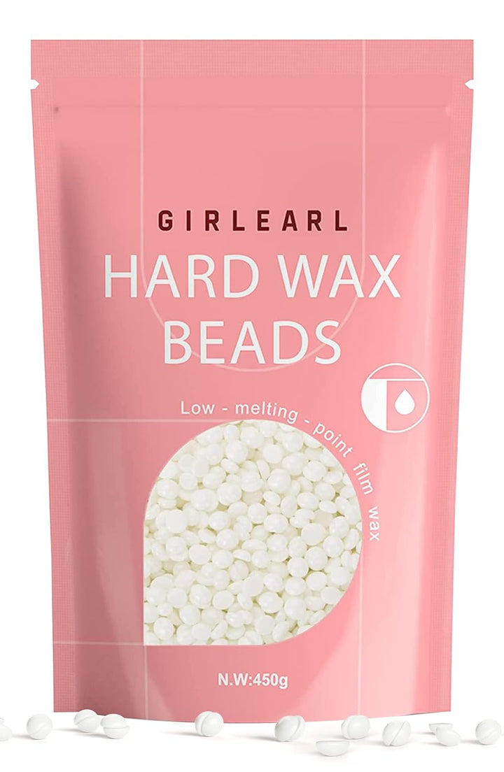 Hard Wax Beads, 1Lb Wax Beans for Hair Removal Sensitive Skin with Rose Formula, Perfect for Full Body, Facial, Brazilian Bikini, and Legs at Home Wax Refill for Women Men (Pink)