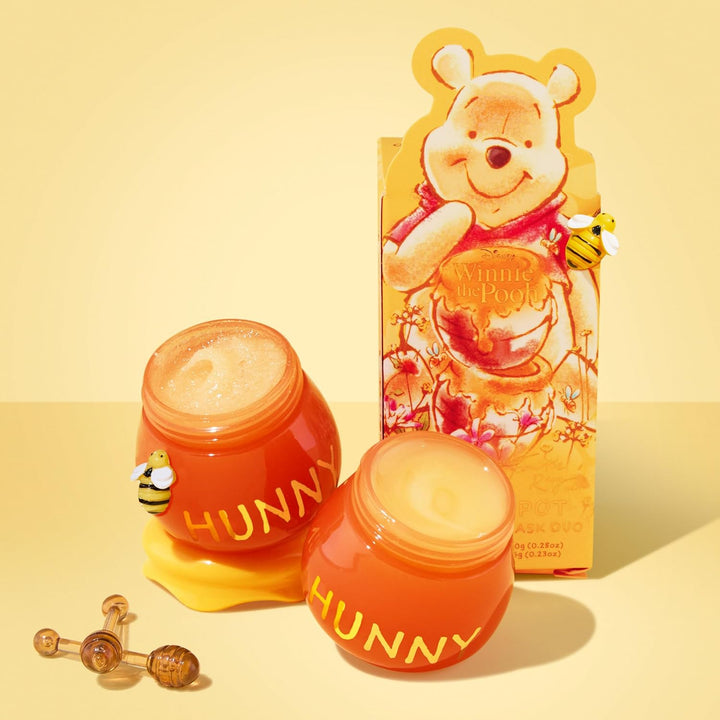 X Winnie the Pooh Lip Scrub & Mask Set - Vegan & Cruelty-Free Lip Care Duo - Exfoliates, Moisturizes & Softens - Enriched with a Honey Flavor - Hunny Pot (2 Count)