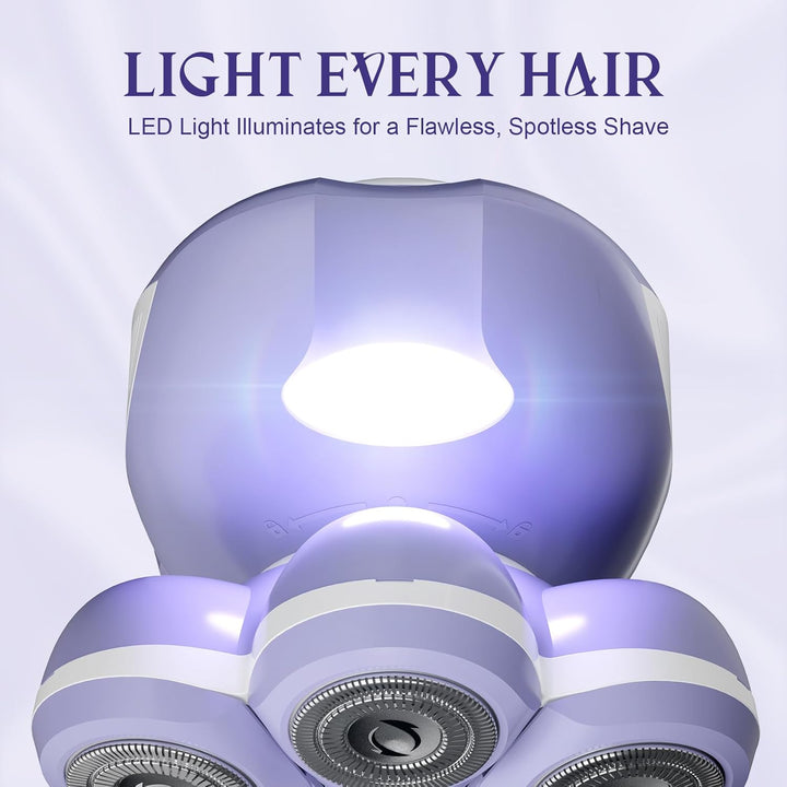 7D Electric Razor for Women: Fast & Painless Full-Body Shaver for Legs & Face – Waterproof Hair Remover with Light & Travel Cover – Wet/Dry Use, Smooth Close Shave, Birthday Christmas Gift