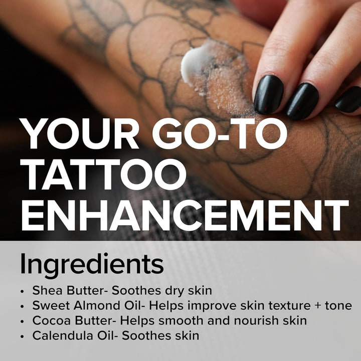 Tattoo Balm & Aftercare Cream- Color Enhancement That Revives Old Tattoos, Hydrates New Tattoos, Made with Clean Ingredients + Petroleum Free, Daily Tattoo Lotion Moisturizer & Brightener