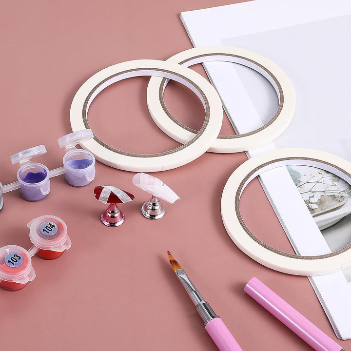 6 PCS Nail Tape for Nail Art, 0.5Cm X 10Cm White Paper Tape for Press on Nails, French Tip Tape, DIY Decoration Design