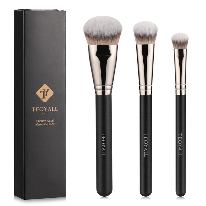 Under-Eye Concealer Brush, Small Flat Angled Synthetic Bristles Flawless Coverage Multitask Brush with Liquid Cream Powder
