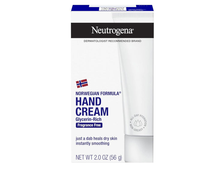 Norwegian Formula Moisturizing Hand Cream Formulated with Glycerin for Dry, Rough Hands, Fragrance-Free Intensive Hand Lotion, 2 Oz