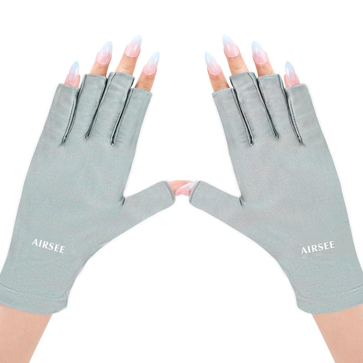 UV Gloves for Nail Lamp,Professional UPF50+ UV Protection Gloves for Manicures Nail Art,Fingerless Gloves That Shield Skin from the Sun and Nail Lamp (Black)