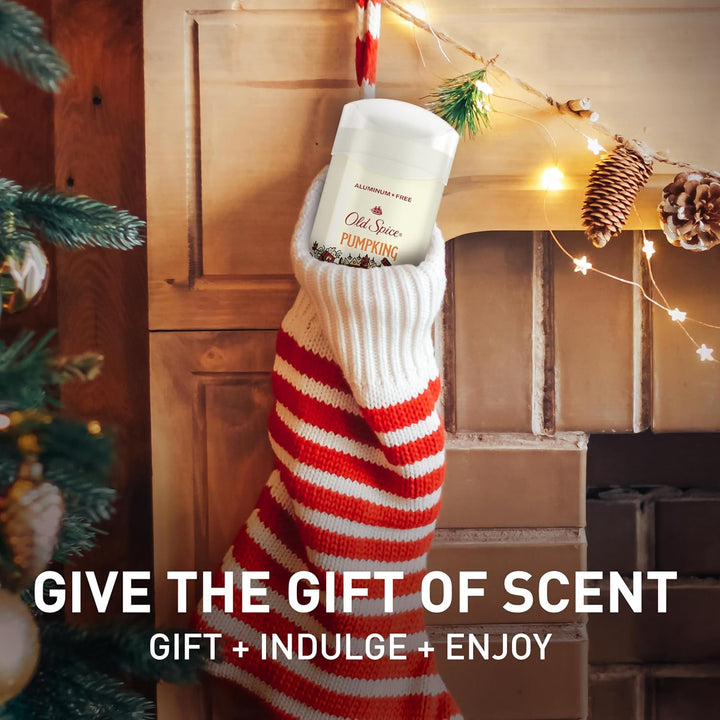 Aluminum Free Deodorant for Men, Holidudes Limited Edition, 24/7 Holiday Freshness, Odor Protection, Stocking Stuffer, Pumpking Pumpkin Spice Scent, 3.0 Oz