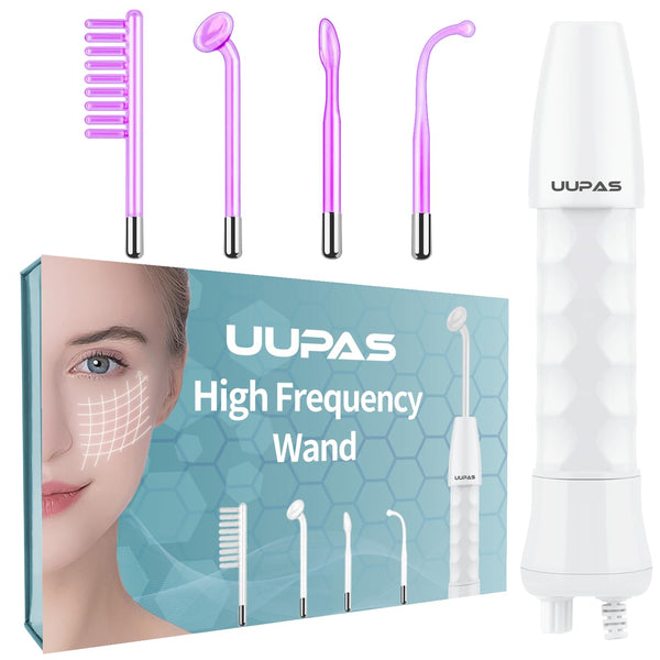 High Frequency Facial Wand- Portable Handheld High Frequency Facial Machine Skin Facial Wand with 4 Violet Tubes