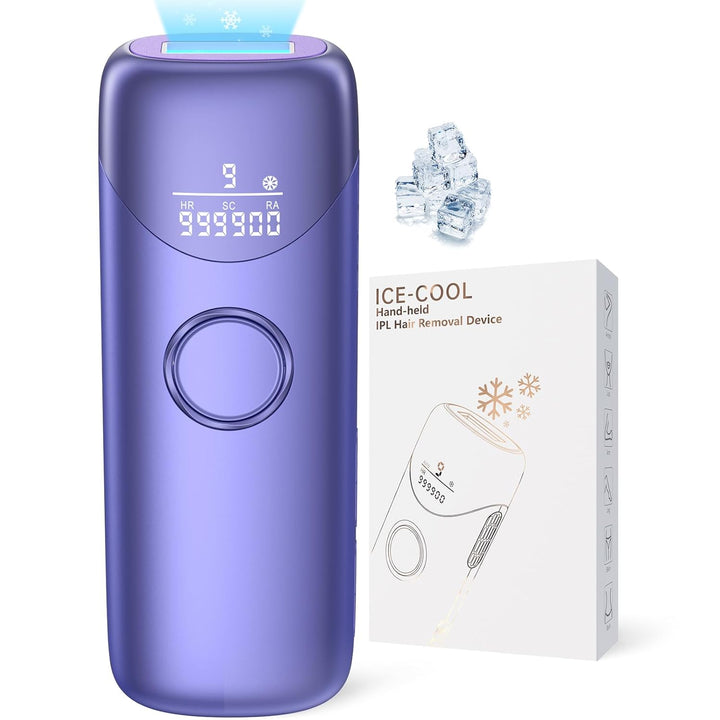 Laser Hair Removal  IPL Hair Removal Device with 5℃ Ice Cooling, 3 in 1 Painless Hair Removal for Women Men Permanent Face Body Beauty Care (Gold)
