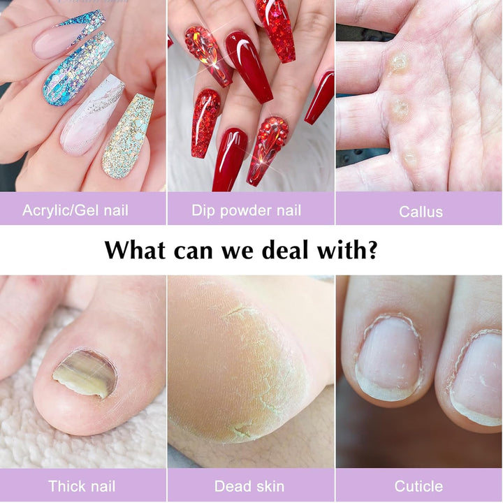 Electric Nail Drill File Professional: for Acrylic Gel Dip Powder Nails Portable Nail Machine Kit Manicure Pedicure Tools Polishing Set with Nail Drill Bits Sanding Bands