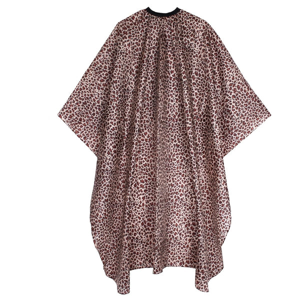Waterproof Leopard Hair Cutting Cape - 64" X 56" Salon Cape with Adjustable Neckline for Professional Stylists and Home Use