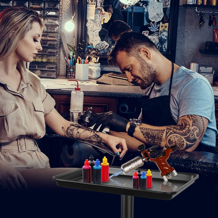 Salon Tray on Wheels, Metal Feet Salon Tray Cart, Salon Rolling Tray with Adjustable Height, Dentist Tray, Tattoo Tray for Salon and SPA Use