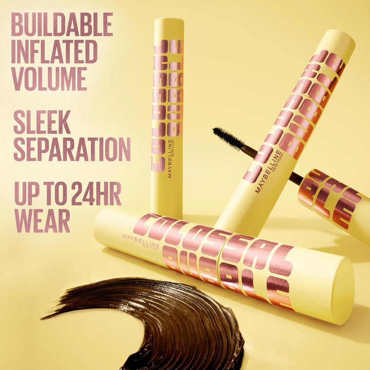 the Colossal Bubble Washable Mascara, Buildable Mascara Volume and Length Formula for Bold, Separated Lashes, Blackest Black, 1 Count