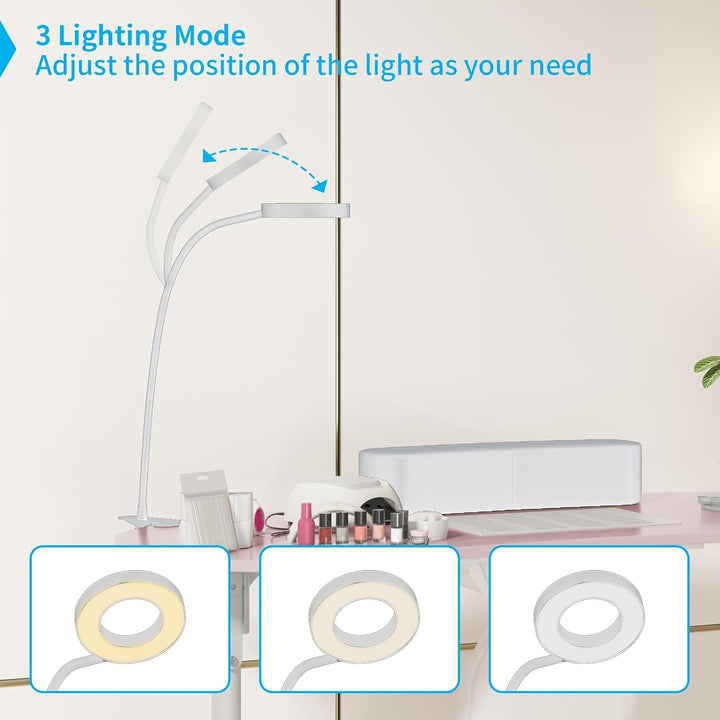 Portable Manicure Nail Table, Foldable Manicure Table with Dust Collector Fan, LED Lamp, 4 Lockable Wheels and Carry Bag, Professional Nail Desk with Wrist Cushion (Pink)