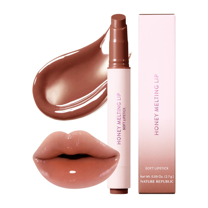 HONEY MELTING LIP GLITTER & PLUMPING (16 MIDNIGHT SPARKLE) SOFT LIP STICK Moisturizing Gloss, Volumizing Formula, Color Changing Sheer Tint, Shine Glimmer Finish, Korean Make Up