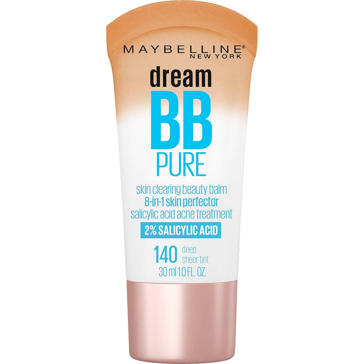 Dream Pure Skin Clearing BB Cream, 8-In-1 Skin Perfecting Beauty Balm with 2% Salicylic Acid, Sheer Tint Coverage, Oil-Free, Light/Medium, 1 Count