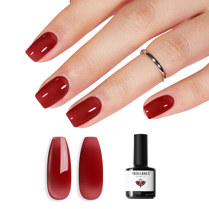 Pink Gel Nail Polish, Jelly Nude Pink Gel Polish French Tip Base Colors Translucent Soak off U V Soap Nails for Nail Art Manicure at Home 15ML